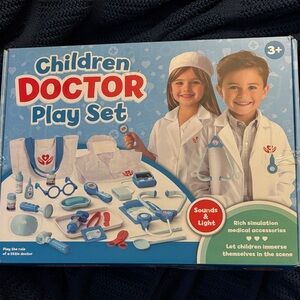 Children Doctor Play Set with Blue and White Accessories